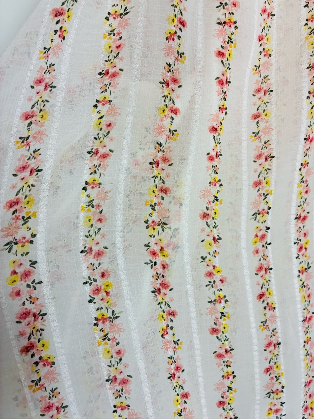 Torrid Floral Stripe Peasant Blouse tie top, slight sheer NWT Size 3X - Picture 12 of 15